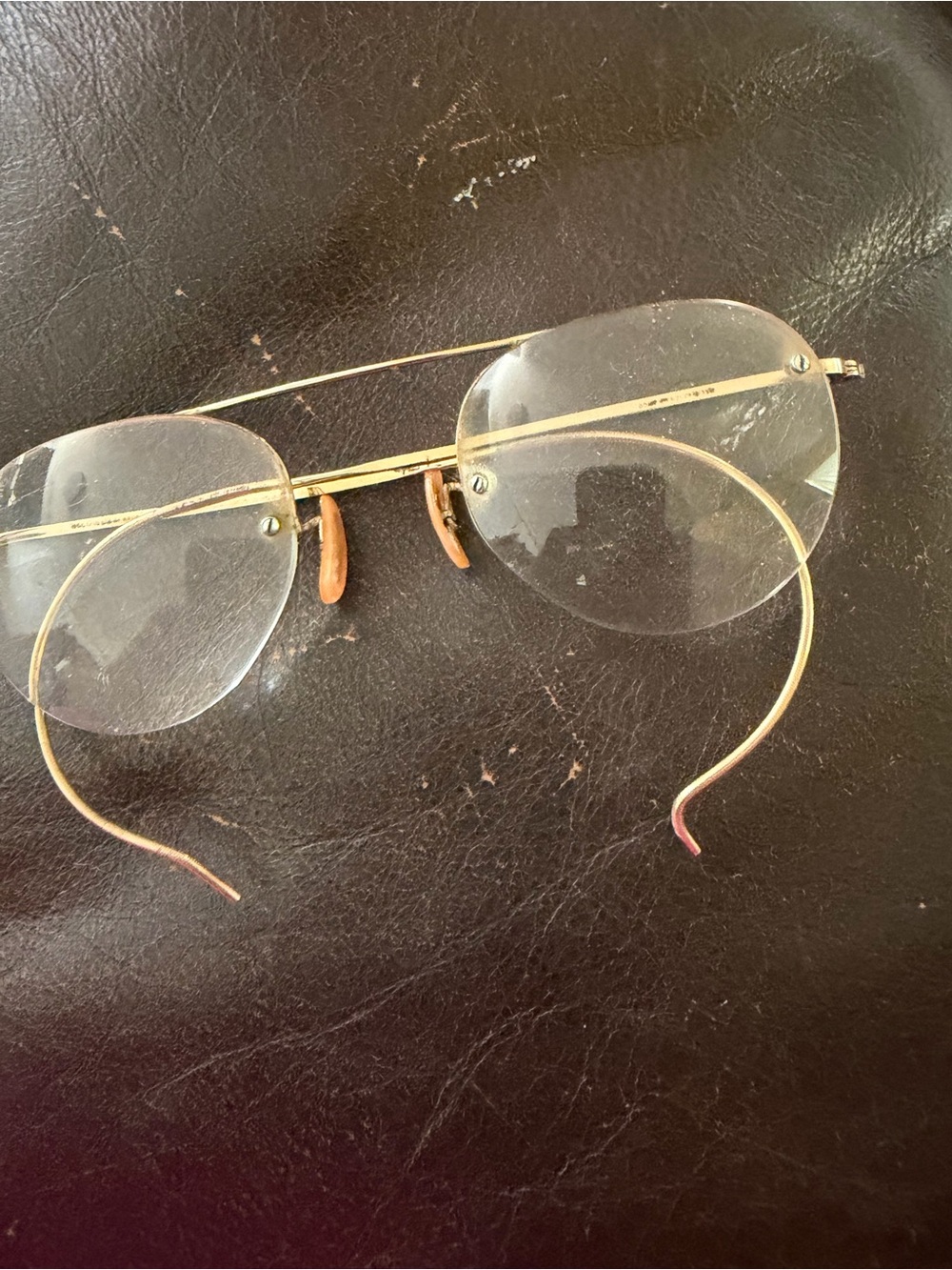 Vintage Round Rimless Eyeglasses in Gold